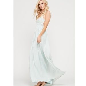 Wishlist: Flowy backless lite blue maxi dress Sz M